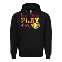 Black Look Pretty Play Dirty Zipper Hoodie - LillyAllenDesigns