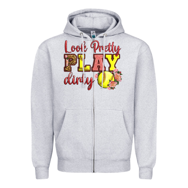 Look Pretty Play Dirty Zipper Hoodie by LillyAllenDesigns | Teevron