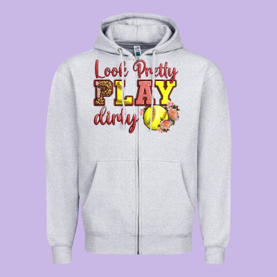 Look Pretty Play Dirty Zipper Hoodie Designed By Lillyallendesigns