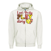 Oatmeal Heather Look Pretty Play Dirty Zipper Hoodie - LillyAllenDesigns