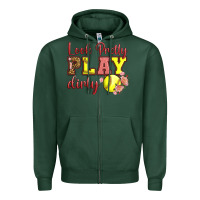 Sports Green Look Pretty Play Dirty Zipper Hoodie - LillyAllenDesigns