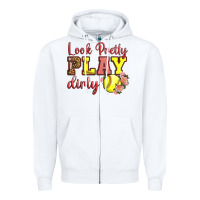 White Look Pretty Play Dirty Zipper Hoodie - LillyAllenDesigns