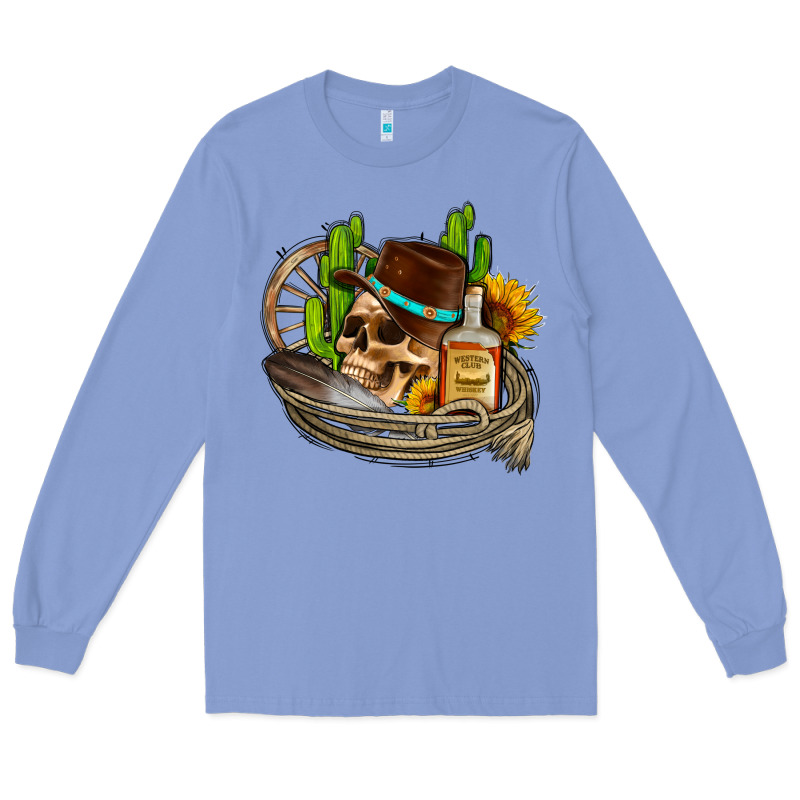 Cowboy Cactus  Sunflowers Whiskey Long Sleeve Tee by AdoDesignShop | Teevron