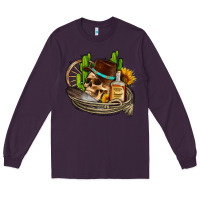 Plum cowboy cactus  sunflowers whiskey Long Sleeve Tee - AdoDesignShop