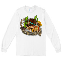 White cowboy cactus  sunflowers whiskey Long Sleeve Tee - AdoDesignShop