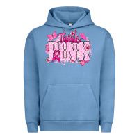 Pigment Pebble Blue Think pink Urban Hoodie - NancyCooperArtShop