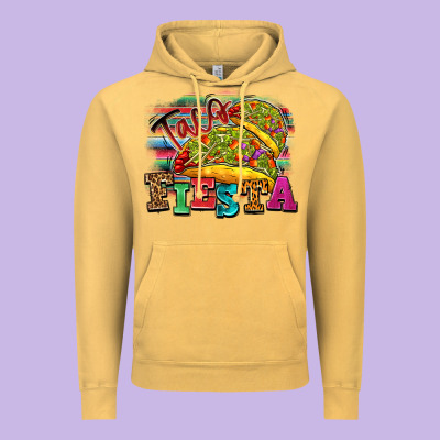 Taco Fiesta Vintage Hoodie Designed By Texasbilliewilder