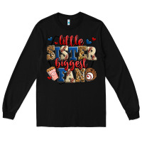 Black little sister biggest fan baseball Long Sleeve Tee - Jasminsmagicworld