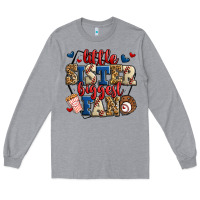 Heather Grey little sister biggest fan baseball Long Sleeve Tee - Jasminsmagicworld