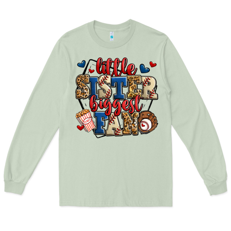 Little Sister Biggest Fan Baseball Long Sleeve Tee by Jasminsmagicworld | Teevron