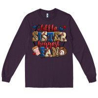 Plum little sister biggest fan baseball Long Sleeve Tee - Jasminsmagicworld