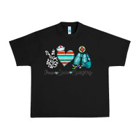 Black peace love nursing Urban Heavy Tee - CowhideDigitalArt