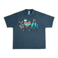 Midnight Navy peace love nursing Urban Heavy Tee - CowhideDigitalArt