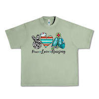 Oil Green peace love nursing Urban Heavy Tee - CowhideDigitalArt