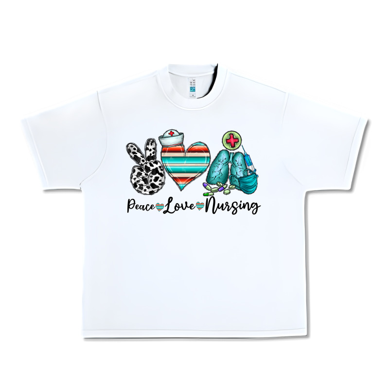 Peace Love Nursing Urban Heavy Tee by CowhideDigitalArt | Teevron