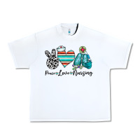 White peace love nursing Urban Heavy Tee - CowhideDigitalArt