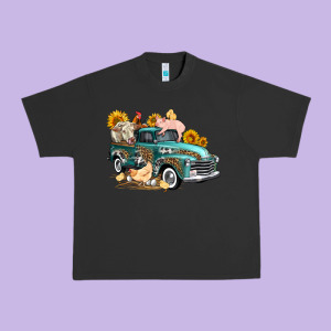 Western Farm Truck Coop Animals Farm Animals Urban Heavy Tee Designed By Fadigitalartstudio