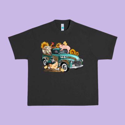 Western Farm Truck Coop Animals Farm Animals Urban Heavy Tee Designed By Fadigitalartstudio