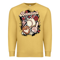 Antique Gold checkered retro baseball Premium Sweatshirt - MaliasSmallBusiness