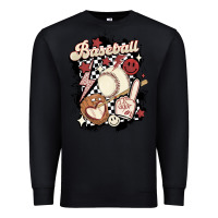 Black checkered retro baseball Premium Sweatshirt - MaliasSmallBusiness