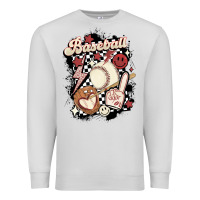 Dove Grey checkered retro baseball Premium Sweatshirt - MaliasSmallBusiness