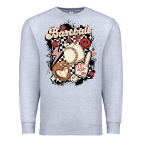 Heather Grey checkered retro baseball Premium Sweatshirt - MaliasSmallBusiness
