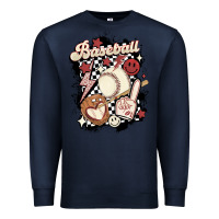 Navy checkered retro baseball Premium Sweatshirt - MaliasSmallBusiness