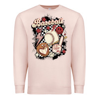 Pale Pink checkered retro baseball Premium Sweatshirt - MaliasSmallBusiness