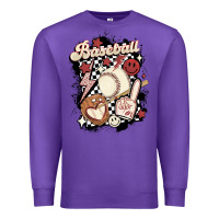 Purple checkered retro baseball Premium Sweatshirt - MaliasSmallBusiness