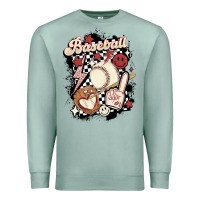 Seafoam checkered retro baseball Premium Sweatshirt - MaliasSmallBusiness