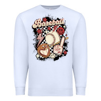 White checkered retro baseball Premium Sweatshirt - MaliasSmallBusiness