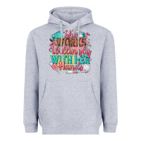 Heather Grey she works willingly with her hands Heavyweight Hoodie - NancyCooperArtShop