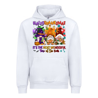White Hallothanksmas it's the most wonderful time of the Urban Hoodie - NancyCooperArtShop