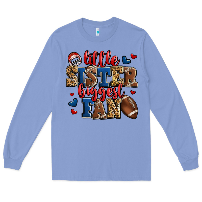 Little Sister Biggest Fan American Football Long Sleeve Tee by Jasminsmagicworld | Teevron