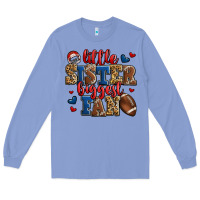 Colony Blue little sister biggest fan american football Long Sleeve Tee - Jasminsmagicworld