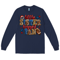 Navy little sister biggest fan american football Long Sleeve Tee - Jasminsmagicworld