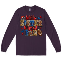 Plum little sister biggest fan american football Long Sleeve Tee - Jasminsmagicworld