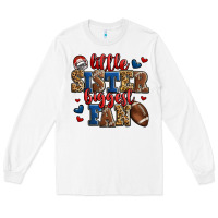 White little sister biggest fan american football Long Sleeve Tee - Jasminsmagicworld