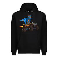 Black monster truck and  t rex dinosaur Premium Hoodie - Artiststas