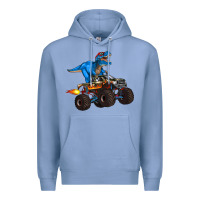 Colony Blue monster truck and  t rex dinosaur Premium Hoodie - Artiststas