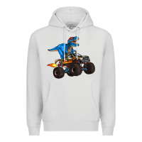 Dove Grey monster truck and  t rex dinosaur Premium Hoodie - Artiststas