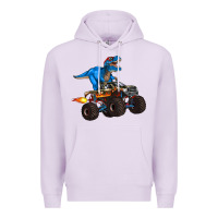 Lilac monster truck and  t rex dinosaur Premium Hoodie - Artiststas
