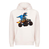 Pale Pink monster truck and  t rex dinosaur Premium Hoodie - Artiststas