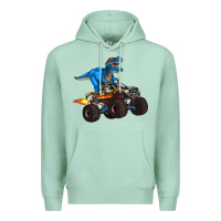 Seafoam monster truck and  t rex dinosaur Premium Hoodie - Artiststas