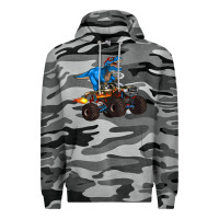 Slate Camo monster truck and  t rex dinosaur Premium Hoodie - Artiststas