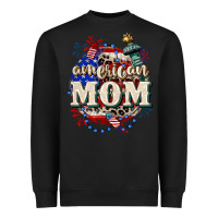 Black American Mom 4th of July Heavyweight Sweatshirt - CowGirlArtShop
