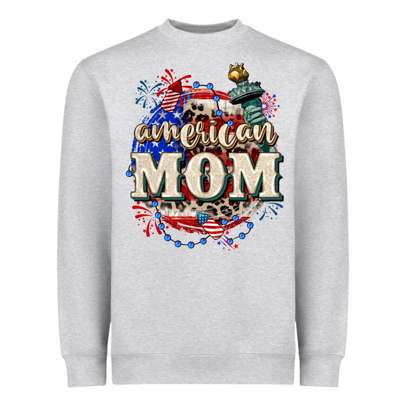 American Mom 4th Of July Heavyweight Sweatshirt by CowGirlArtShop | Teevron