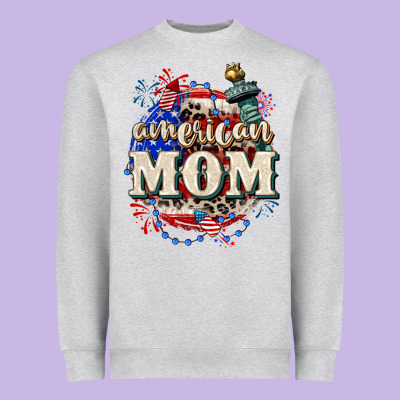 American Mom 4th Of July Heavyweight Sweatshirt Designed By Cowgirlartshop