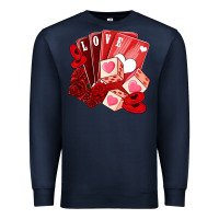 Navy valentines day feeling lucky Premium Sweatshirt - NancyCooperArtShop