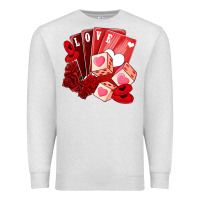 Oatmeal Heather valentines day feeling lucky Premium Sweatshirt - NancyCooperArtShop